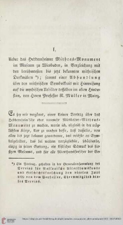 2: Ueber das Heddernheimer Mithras-Monument im Museum zu Wiesbaden, in Vergleichung mit den berühmtesten bis jetzt bekannten mithrischen Denkmälern : sammt einer Abhandlung über den mithrischen Symbolkreis mit Hinweisung auf die mythischen Urbilder desselben im alten Hindostan