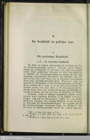 II. Die Verhältnisse im geistlichen Amte