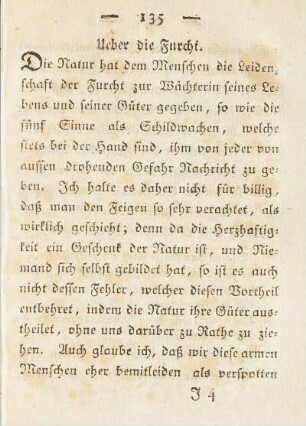 Ueber die Furcht