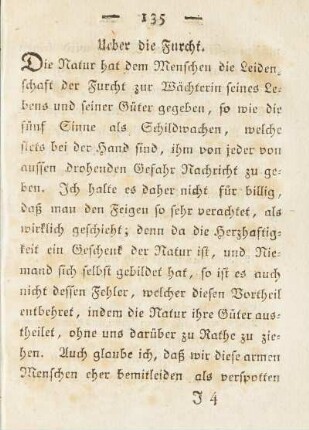 Ueber die Furcht