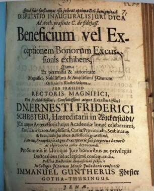 Beneficium vel exceptio bonorum excusionis