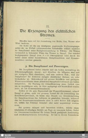 II. Die Erzeugung des elektrischen Stromes