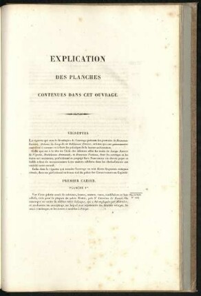 Explication des planches contenues dans cet ouvrage