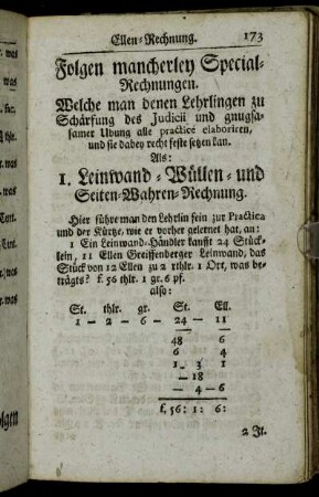 [1. Leinwand-Wollen- und Seiden-Waaren Rechnung.] - 4. Gold- und Silber-Rechnung.