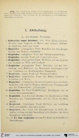 I. Abtheilung (Nr. 1-391)