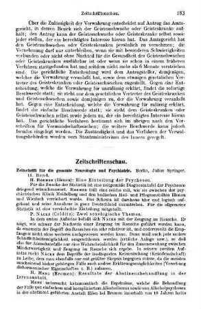 183-185, Zeitschriftenschau