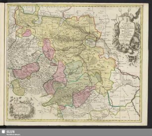 Tabula Geographica Principatus Halberstadiensis Abbatiae Quedlingburg, Comitatus Wernigerod, ad statum novissimum revocata