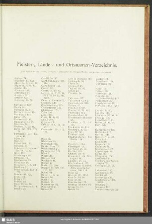 Meister-, Länder- und Ortsnamen-Verzeichnis