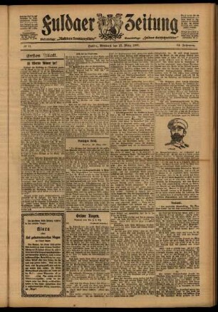 Erste Ausgabe vom Mittwoch, den 27. März 1907.