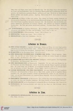 Arbeiten in Zinn (Nr. 131-165)