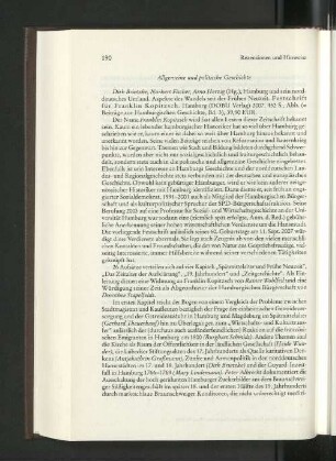 Rezensionen und Hinweise: Allgemeine und politische Geschichte