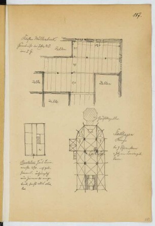 Kloster, Möllenbeck / Kirche, Stadthagen: Grundrisse (aus: Skizzen- und Fotoalbum 22)