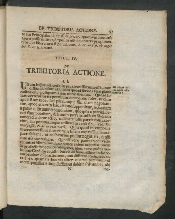 Titul. IV. De Tributoria Actione
