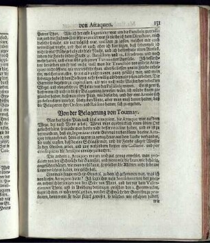 Von der Belagerung von Tournay.