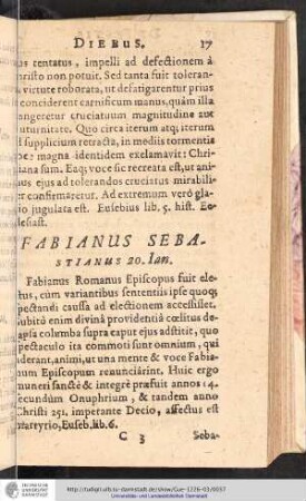 Fabianus sebastianus 20. Ian.