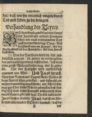 Verhandlung des Textes.