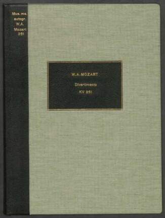 Divertimenti; orch; D-Dur; KV 251