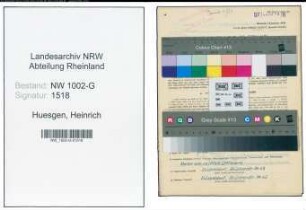 Entnazifizierung Heinrich Huesgen, geb. 15.05.1909 (Dreher)