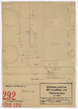 Bürobau zwischen 6 KV Schalthaus und Maschinenhaus