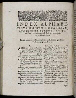 Index Alphabeticus Omnium Notabilium [...]