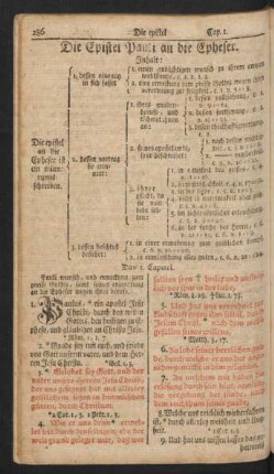 Die Epistel Pauli an die Epheser.