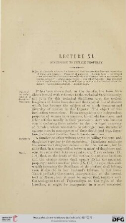 Lecture XI. Succession to female property