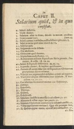 Caput II. Salarium quid, & in quo consistat