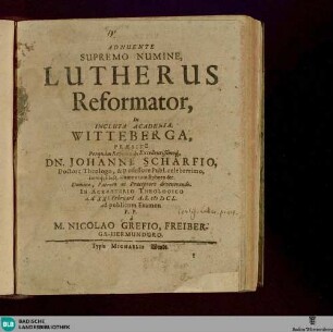 Lutherus reformator