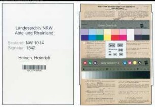 Entnazifizierung Heinrich Heinen , geb. 10.06.1884 (Dachdecker)