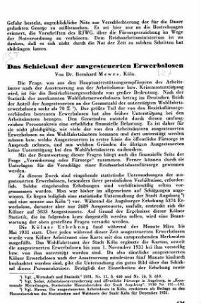 Das Schicksal der ausgesteuerten Erwerbslosen