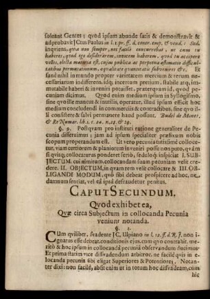 Caput Secundum. Quod exhibet ea, Quae circa Subjectum ...