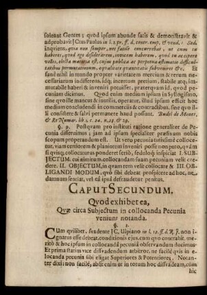 Caput Secundum. Quod exhibet ea, Quae circa Subjectum ...