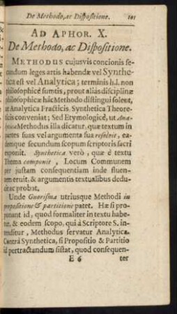 Ad Aphor. X. De Methodo, ac Dispositione.