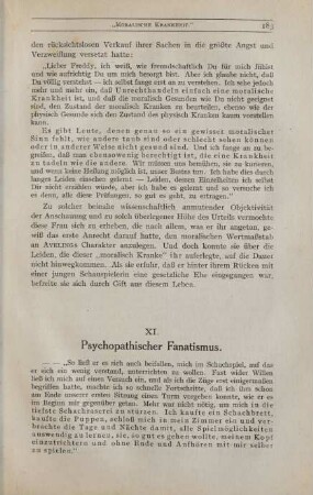 XI. Psychopathischer Fanatismus