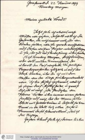 Brief vom 22.01.1899