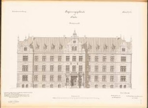 Regierungsgebäude, Stade: Vorderansicht 1:100