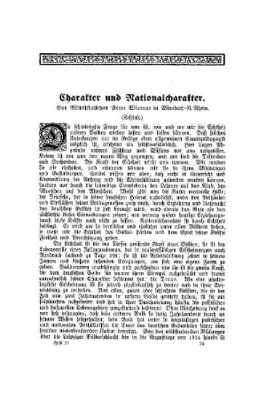 Charakter und Nationalcharakter : (Schluß)
