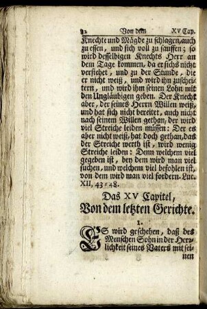 Das XV. Capitel. Von dem letzten Gerichte.
