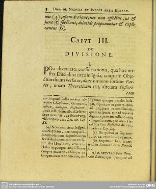 Caput III. De Divisione