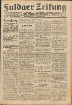 Ausgabe vom Donnerstag, den 17. Dezember 1914.