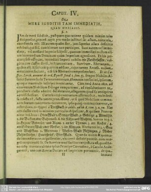Caput IV. De Mere Subditis Tam Immediatis, Quam Mediatis