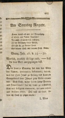405-416, Am Sonntag Rogate.