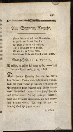 405-416, Am Sonntag Rogate.