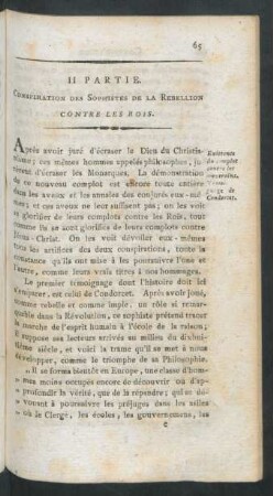 II Partie. Conspiration Des Sophistes De La Rebellion Contre Les Rois