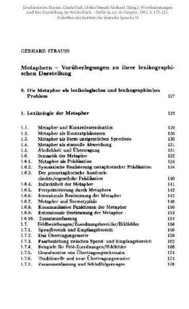 Metaphern - Vorüberlegungen zu ihrer lexikographischen Darstellung