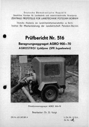 Beregnungsaggregat AGRO 900-70