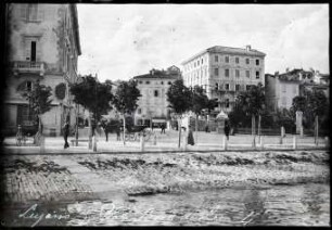 Lugano, Blick vom See auf die Piazza Alessandro Manzoni und die dahinter liegende Piazza Riforma
