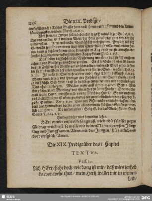 Die XIX. Predigt über das I. Capitel