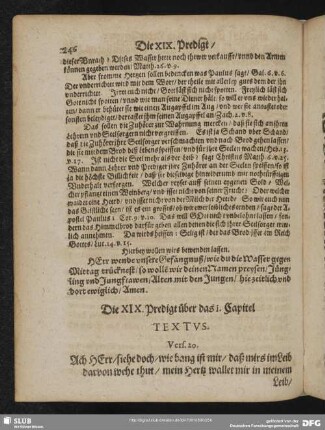 Die XIX. Predigt über das I. Capitel