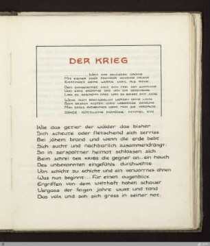 Der Krieg : [SW IX: hH6]; [SW IX, S. 21-26/139-142] / Geschrieben von Georg Peter Landmann